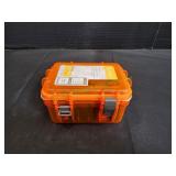 12ga Shotgun Shells in Orange Plastic Box, 21ct