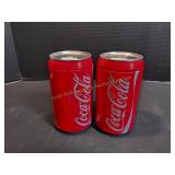 (2) 8" Coca Cola Can Coin Banks