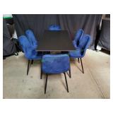 Metal Earthen Dining Table w/ (6) Dining Chairs