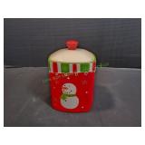 9" Red Snowman Cookie Jar