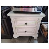 2-Drawer White Night Stand