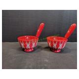 (2) Temp-tations Reindeer Pedestal Bowl & Spreader