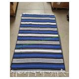 46x76 Vtg Blue Southwestern Throw Blanket