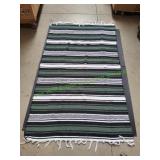 46x76 Vtg Green Southwestern Throw Blanket