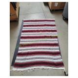 46x76 Vtg Red Southwestern Throw Blanket