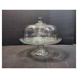 Vtg Anchor Hocking Pedestal Cake Plate w/ Dome