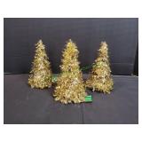 (3) 10" Gold Christmas Tree Decorations