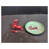 6" Cast Iron Horse Plate & Mini Chinese Stallion
