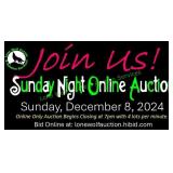 CHECK OUT OUR SUNDAY NIGHT ONLINE AUCTION