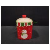9" Red Snowman Cookie Jar