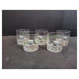 (5)Cutty Sark Scotch Glasses w/Pewter Medallion