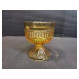 Vtg 6" Amber Gass Compote