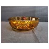 Vtg Amber Apple Serving Bowl