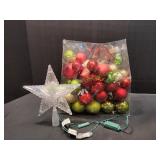 60ct Christmas Ornaments w/ Star Tree Topper