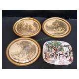 (3) Vtg 9x7.5 Wall Plaques & More