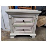 2-Drawer White Night Stand