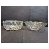 (2) Vtg Glass Serving Bowls