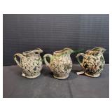 (3) 6" Vtg Pottery Pitchers