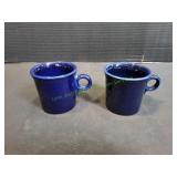 (2) Vtg Blue Fiesta Mugs
