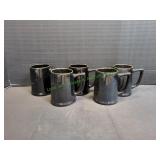 (5) Vtg 5.5" Black German Steins