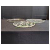 (3) Vtg Glass Serving Platters