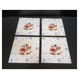 (4) 8x8 Holiday Ceramic Trivets