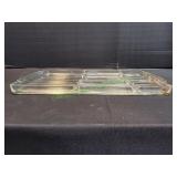 Vtg Sunbeam Glass Divided Heavy Serving Tray
