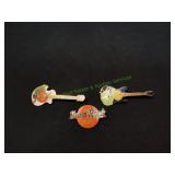 (3) Vintage Hard Rock Cafï¿½ Pins
