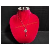 16" Necklace w/ CZ Key Pendant
