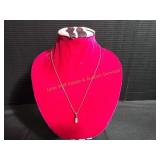 18" Avon Teardrop Faux Opal Pendant & 18" Necklace