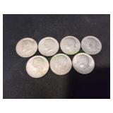 (5) 1971 & (2) 1976 Kennedy Half Dollars