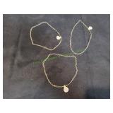 (3) 14" Silvertone Necklaces