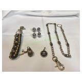 Biker Wallet Chain w/ (4) Valve Stem Covers &