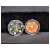 (1) US Army & (1) Texas Longhorn Poker Chips