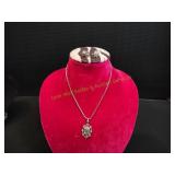 Rose Pendant Necklace w/ Matching Earrings