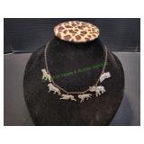 Vtg 16" Sterling Silver Wildlife Necklace