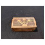 Vtg Puerto Rico Bamboo Box w/ Holiday Jewelry