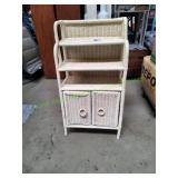 White Wicker Bathroom Shelf
