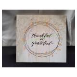 10.5x10.5 Thankful and Grateful Wood Sign