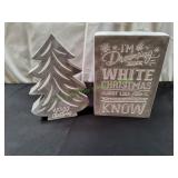 (2) 7x10 Ceramic Christmas Signs
