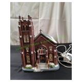 2014 Vtg Victorian Church Lighted House