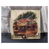 17x17 Happy Camper at Christmas Canvas Art