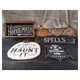 (5) Halloween Wood Signs