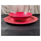 Beaver Barn Pottery Red Serving Set
