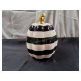 11" Black & White Ceramic Pumpkin