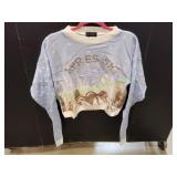 PLT Baby Blue Apres Ski Cropped Sweater, Sz Lg