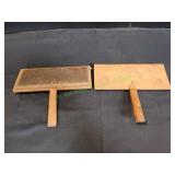 (2) Vtg Whittemore Wooden Wool Hand Tool Set
