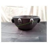 13" Black Terra Cotta Halloween Candy Dish