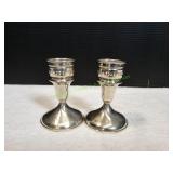 (2) Vtg 4.5 Emoire Sterling Candlesticks