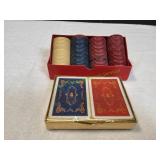 Vtg Poker Chips w/Four Seasons Hotel Playing Cards